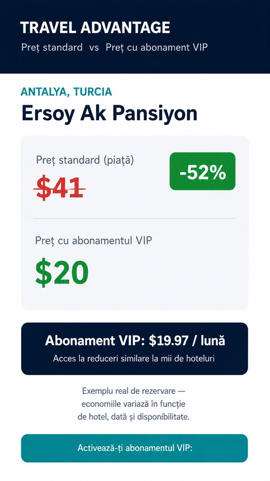 Exemplu VIP Ersoy Ak Pansiyon, Antalya