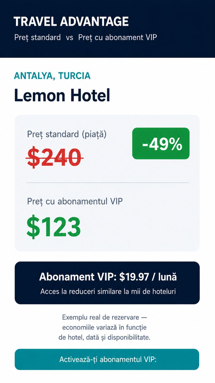Exemplu VIP Lemon Hotel, Antalya
