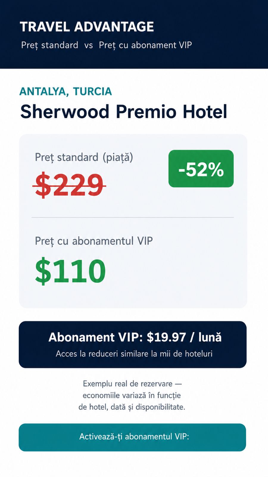 Exemplu VIP Sherwood Premio Hotel, Antalya