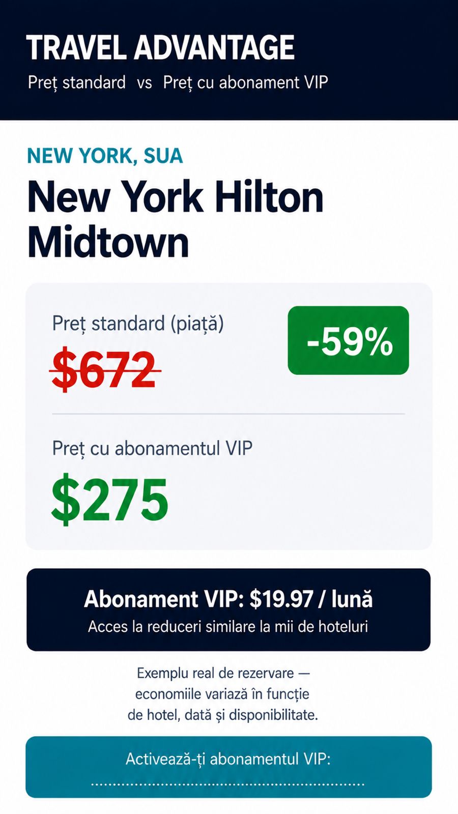 Exemplu VIP New York Hilton Midtown